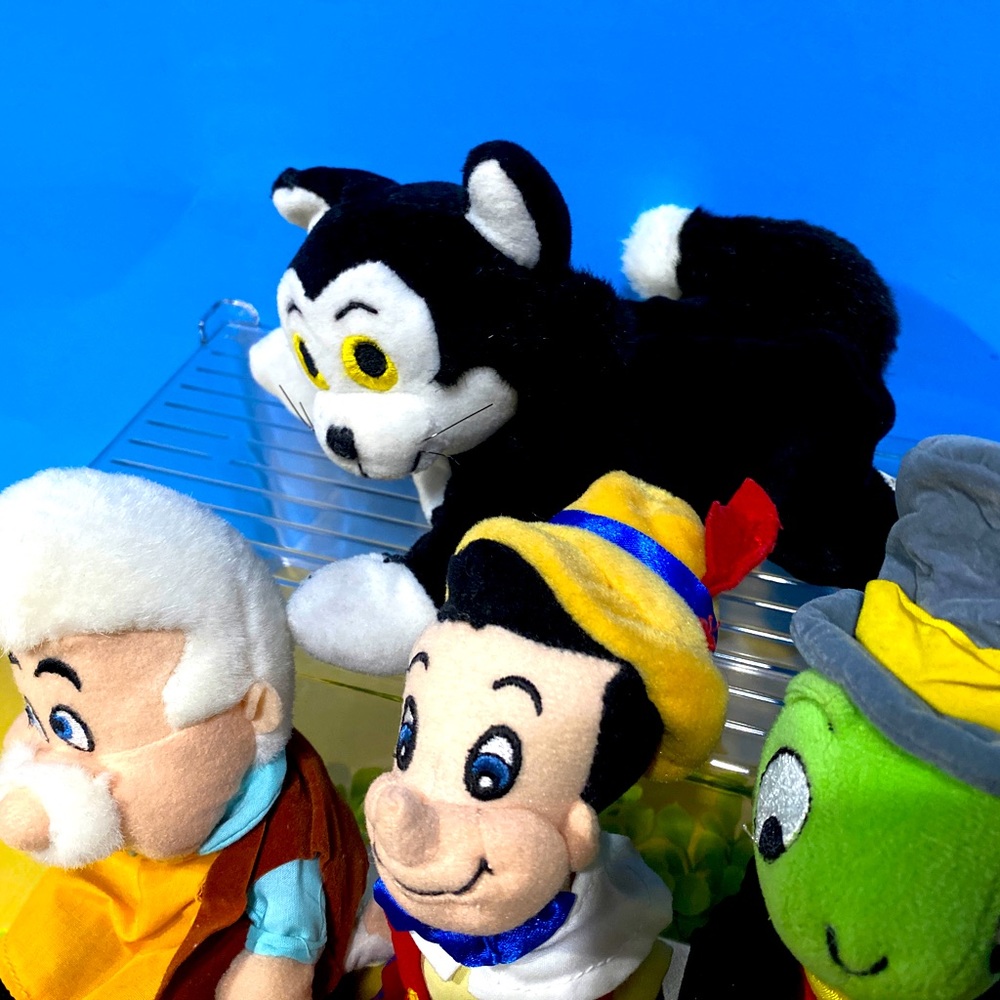 DISNEY EXCLUSIVE NWT VTG 90s PINOCCHIO RETIRED BEAN BAG PLUSH COMPLETE SET OF 4 - Picture 9 of 13